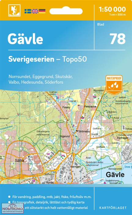 078 GÄVLE | carte topographique Kartförlaget