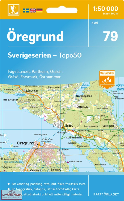 079 ÖREGRUND | carte topographique Kartförlaget