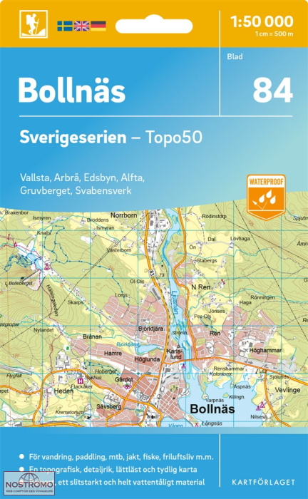 084 BOLLNÄS  | carte topographique Kartförlaget
