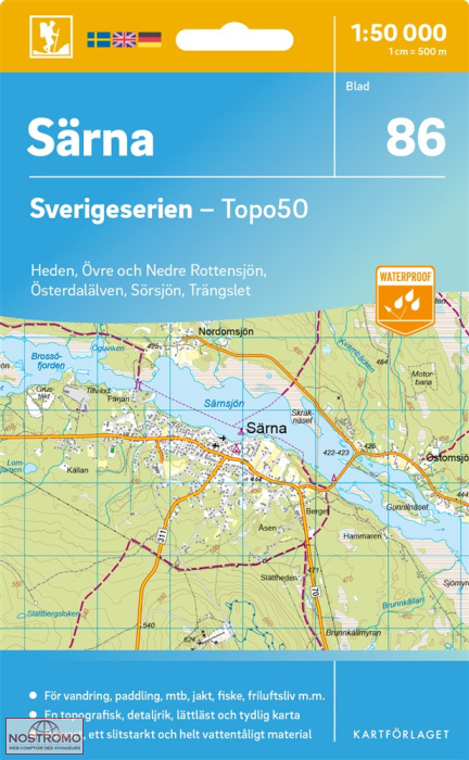 086 SÄRNA | carte topographique Kartförlaget