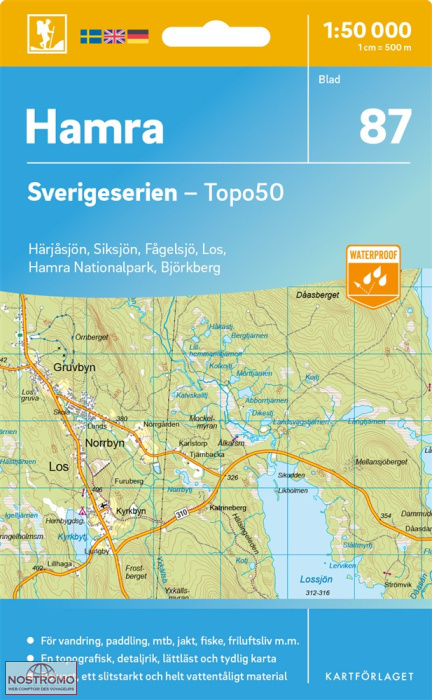 087 HAMRA | carte topographique Kartförlaget