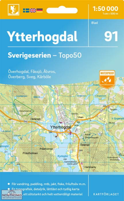 091 YTTERHOGDAL | carte topographique Kartförlaget