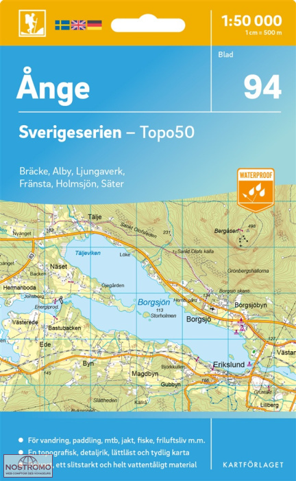 094 ÅNGE | carte topographique Kartförlaget
