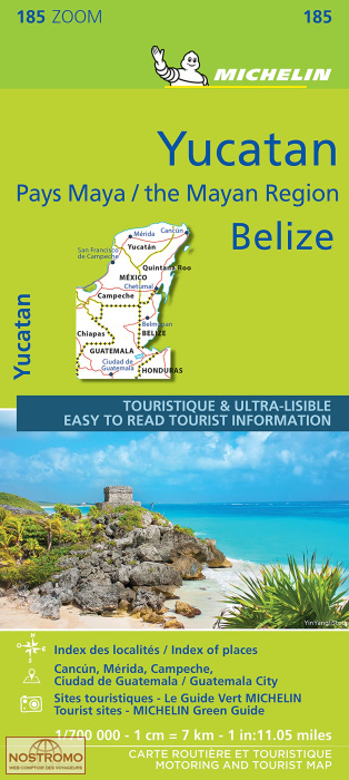 YUCATAN AND MAYA AREA - BELIZE 185 | Michelin travel map