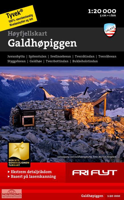 GALDHØPIGGEN | carte de randonnée Calazo