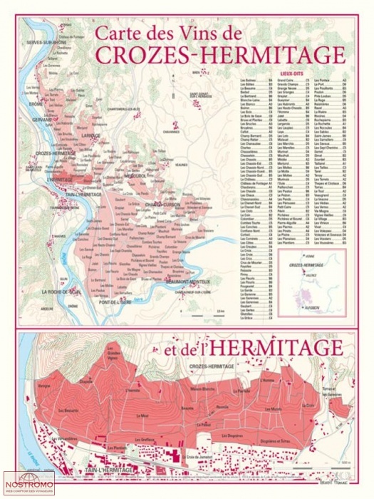 CARTE DES VINS DE CROZES-HERMITAGE | Benoit France poster