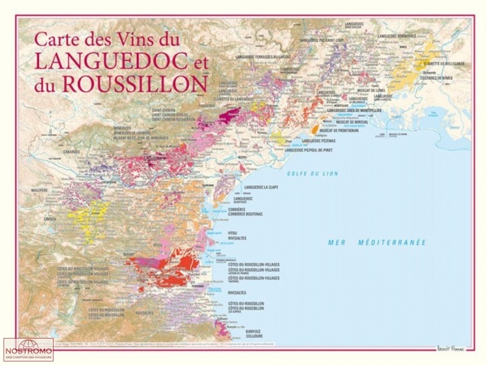 CARTE DES VINS DU LANGUEDOC ET DU ROUSSILLON | Benoit France poster