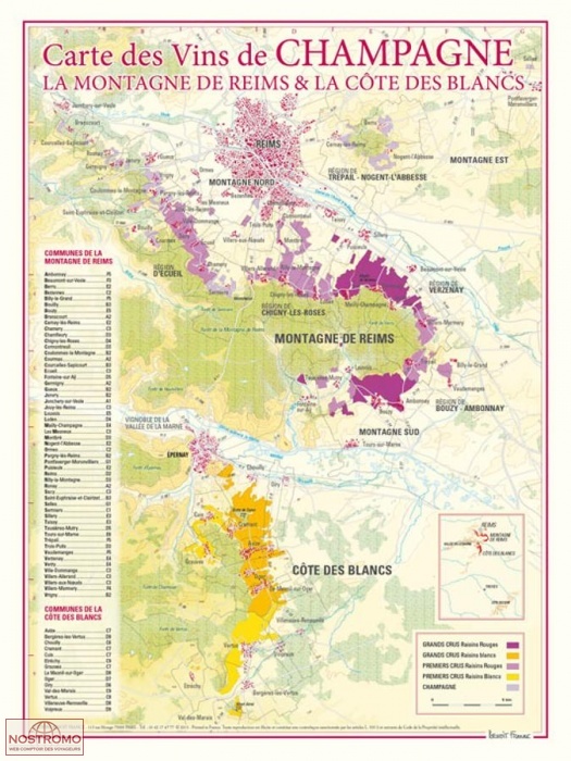 CARTE DES VINS DE CHAMPAGNE | Benoit France poster