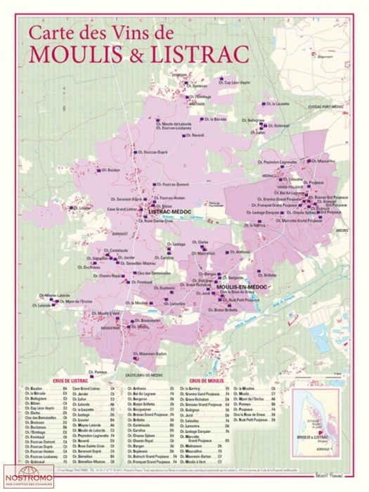 CARTE DES VINS DE MOULIS ET DE LISTRAC | Benoit France poster