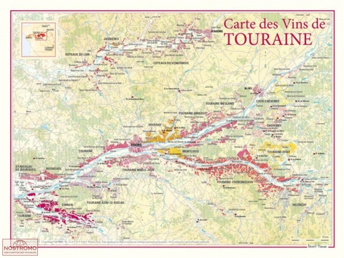 CARTE DES VINS DE TOURAINE | Benoit France poster