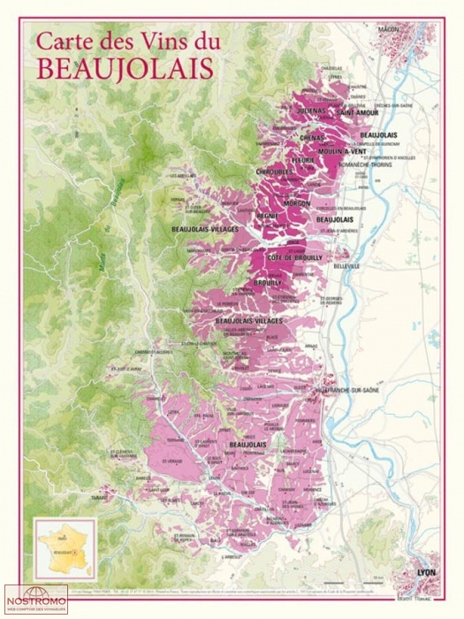 CARTE DES VINS DU BEAUJOLAIS | Benoit France poster