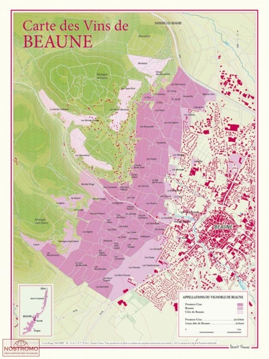 CARTE DES VINS DE BEAUNE | Benoit France poster