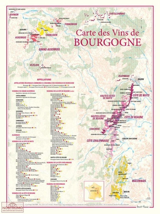 CARTE DES VINS DE BOURGOGNE | Benoit France poster
