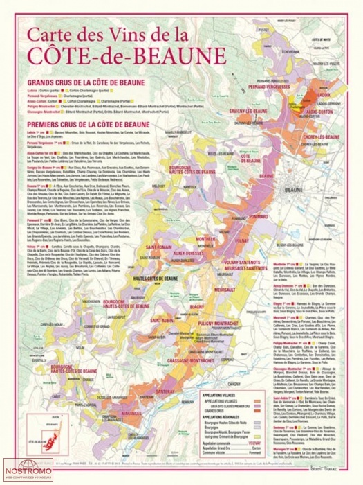 CARTE DES VINS DE LA CÔTE-DE-BEAUNE | Benoit France poster