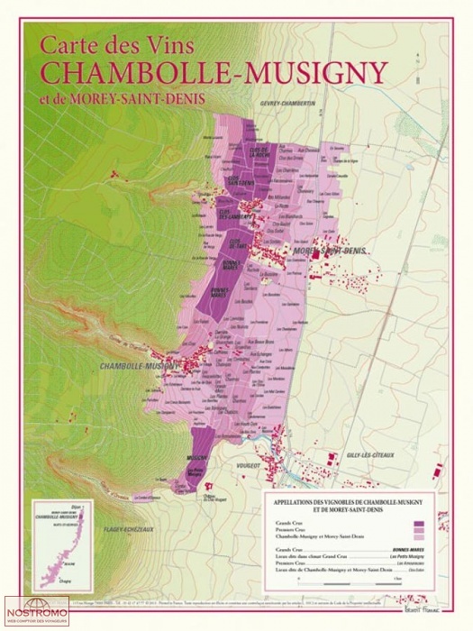 CARTE DES VINS DE CHAMBOLLE-MUSIGNY | Benoit France poster