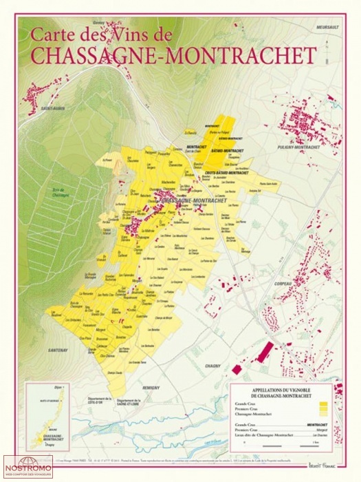 CARTE DES VINS DE CHASSAGNE-MONTRACHET | Benoit France poster