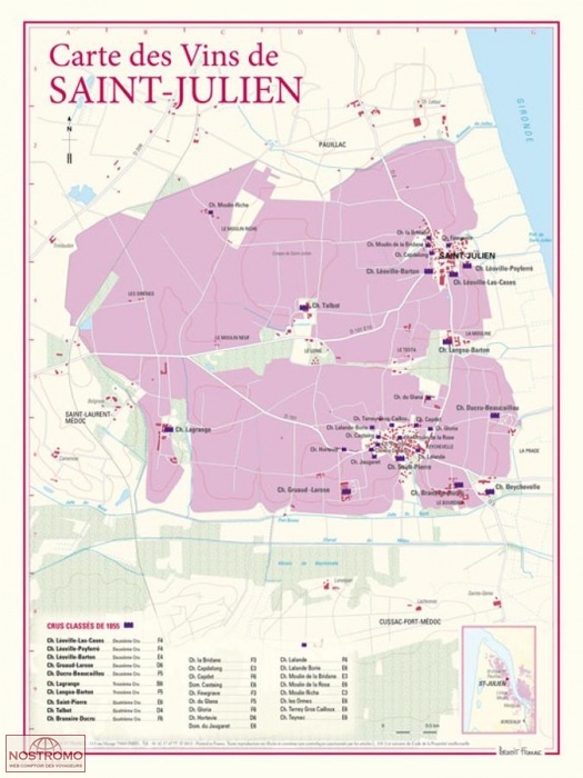 CARTE DES VINS DE SAINT-JULIEN | Benoit France poster