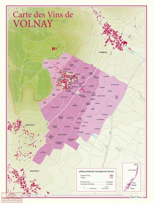 CARTE DES VINS DE VOLNAY | Benoit France poster