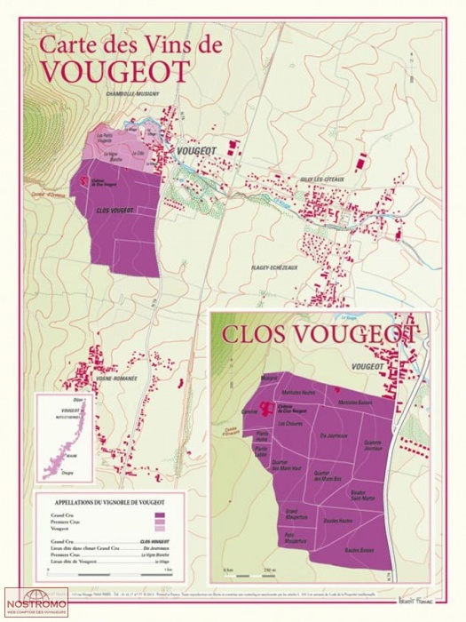 CARTE DES VINS DE VOUGEOT | Benoit France poster