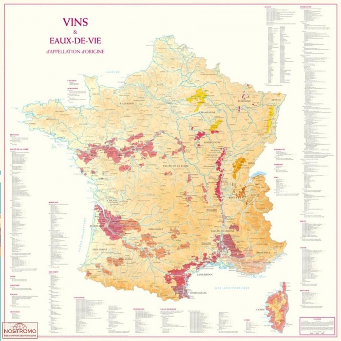 VINS ET EAUX-DE-VIE D'APPELLATION D'ORIGINE | Benoit France map