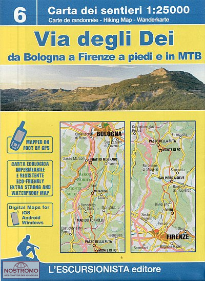 VIA DEGLI DEI - DA BOLOGNA A FIRENZE | l'Escursionista hiking map