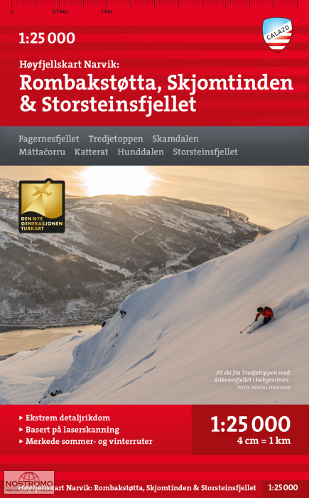 ROMBAKSTØTTA, SKJOMTINDEN & STORSTEINSFJELLET | carte de randonnée Calazo