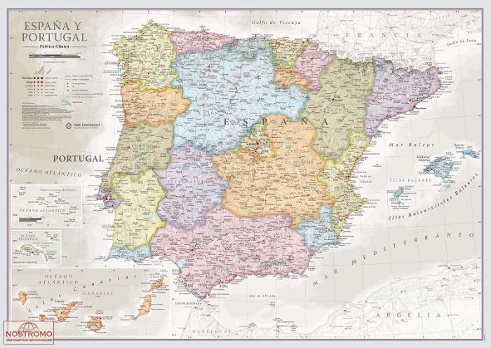 SPAIN - PORTUGAL | Maps International wall map