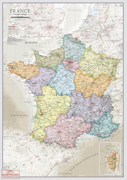 FRANCE | Maps International wall map