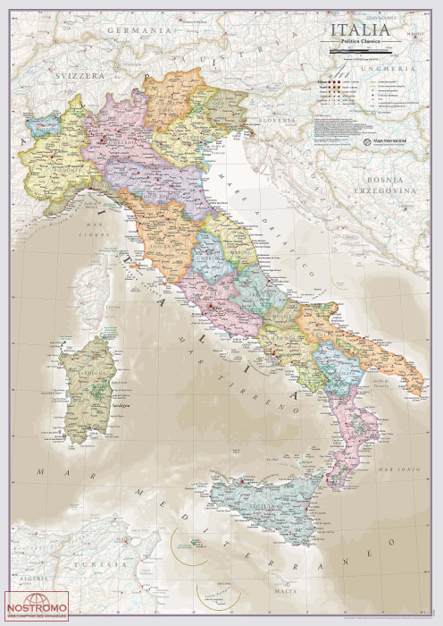ITALY | Maps International wall map