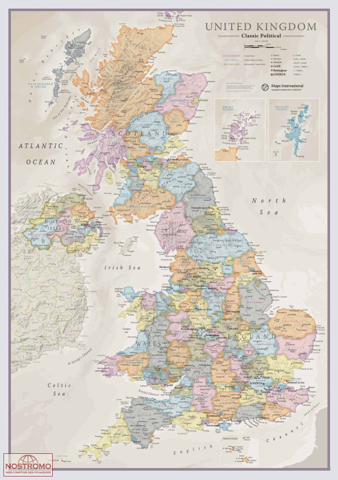 UNITED KINGDOM | Maps International wall map