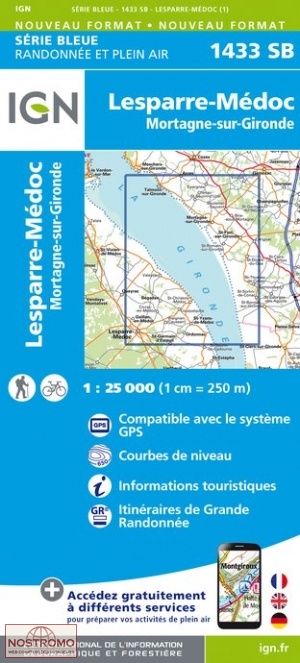 1433sb Lesparre Medoc Mortagne Sur Gironde Ign Hiking Map Nostromoweb