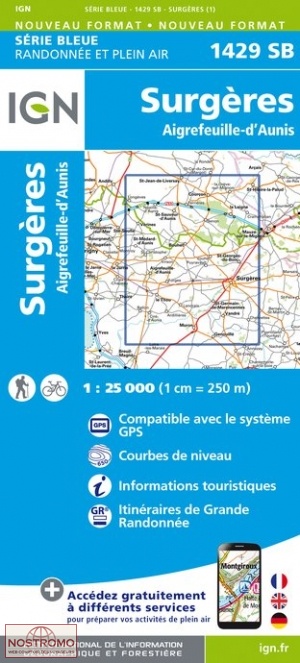 1429SB SURGÈRES | carte de randonnée IGN