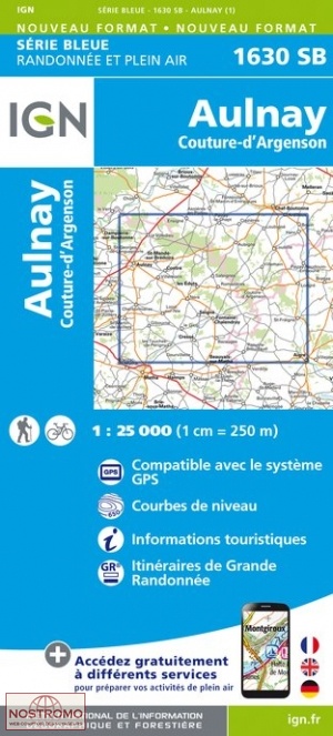 1630SB AULNAY | carte de randonnée IGN