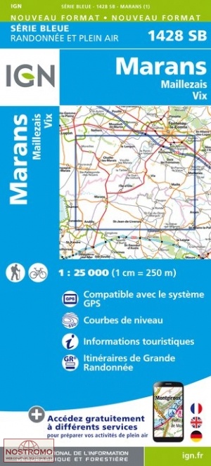 1428SB MARANS | carte de randonnée IGN