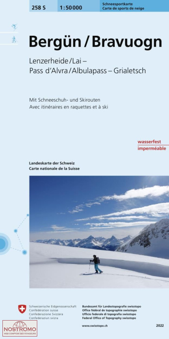258S BERGÜN/BRAVUOGN | Swisstopo winter sports map