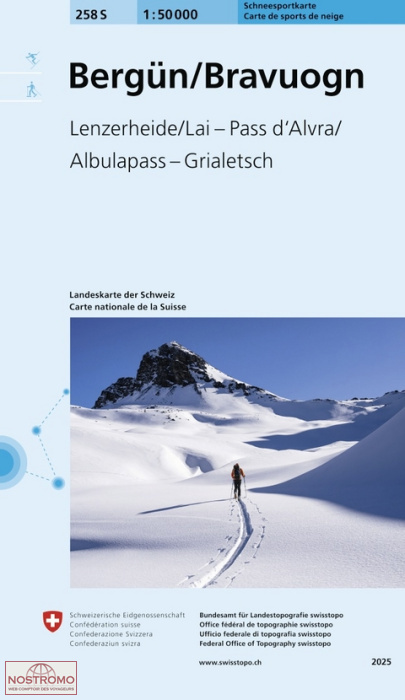 258S BERGÜN/BRAVUOGN | Swisstopo winter sports map