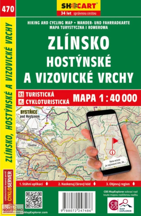 470 ZLÍNSKO | carte de randonnée Shocart