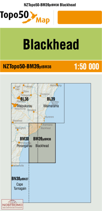 BM39PTBM38 BLACKHEAD | carte topographique LINZ