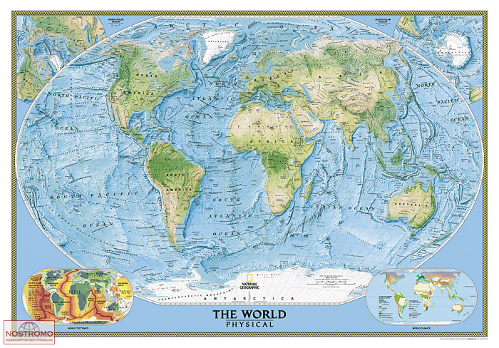 THE WORLD PHYSICAL - OCEAN FLOOR   | National Geographic wall map