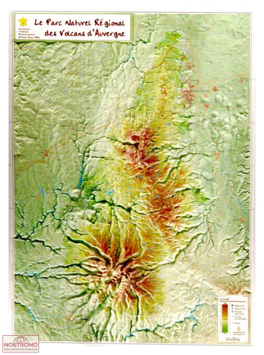 PNR DES VOLCANS AUVERGNE | Géorelief relief map