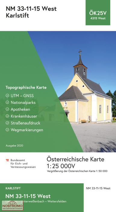 4315-WEST KARLSTIFT | carte topographique BEV