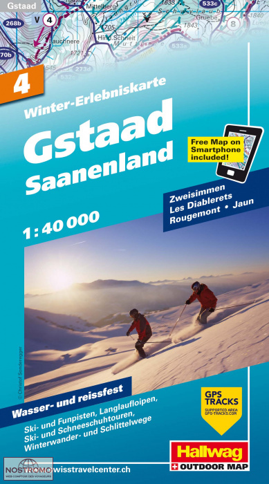 GSTAAD - SAANENLAND 4 | Hallwag winter sports map