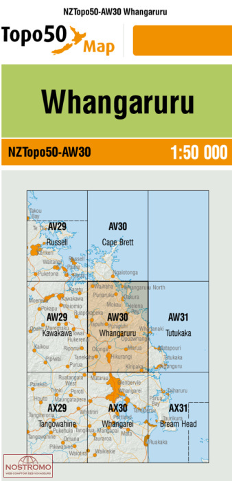 AW30 WHANGARURU | carte topographique LINZ