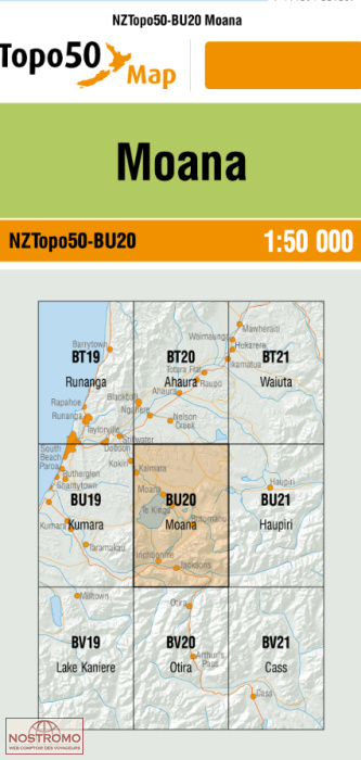BU20 MOANA | carte topographique LINZ