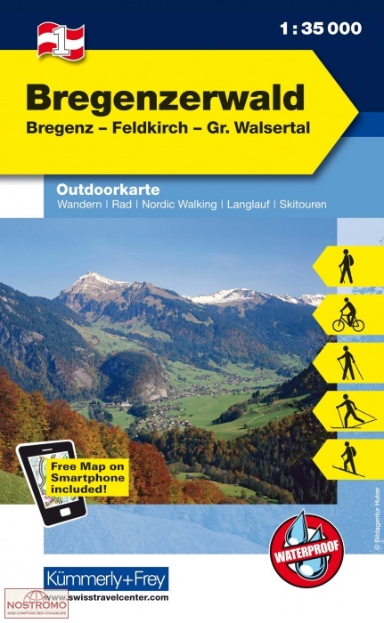01 BREGENZERWALD | carte de randonnée Kummerly+Frey