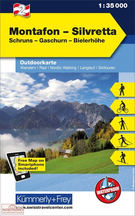 02 MONTAFON - SILVRETTA | carte de randonnée Kummerly+Frey