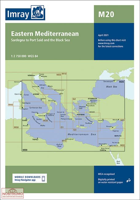 M20 MÉDITERRANÉE EST | carte marine Imray