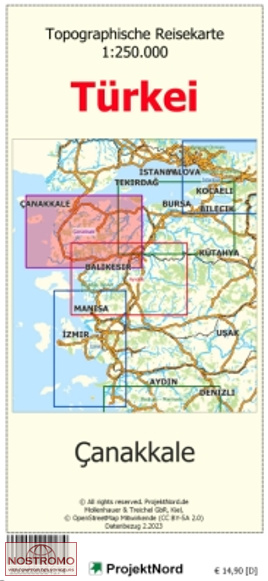 ÇANAKKALE | carte topographique Projektnord