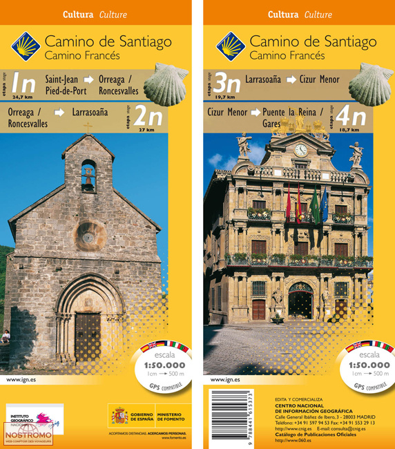 CAMINO DE SANTIAGO. STAGES: 1N-2N-3N-4N | CNIG hiking map