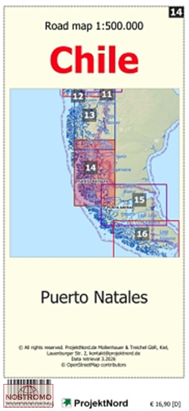 14 PUERTO NATALES | carte topographique Projektnord